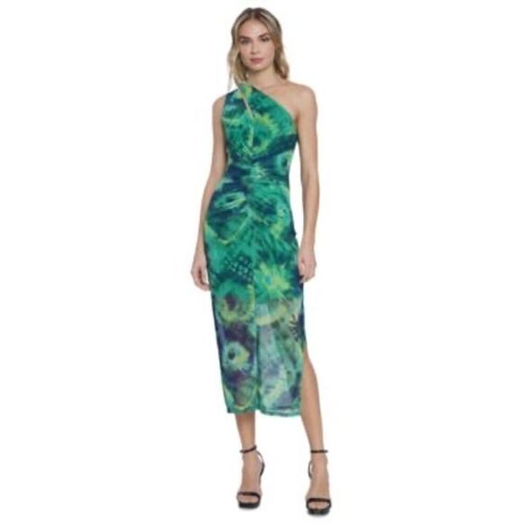Donna Morgan Dresses & Skirts - Donna Morgan Women's One-Shoulder Mesh Midi Dress Size 8